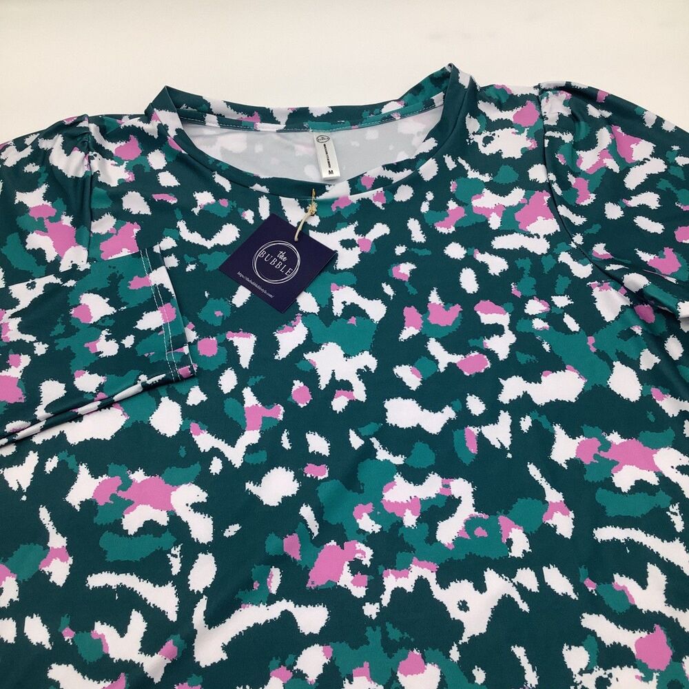 The Bubble Womens Crew Long Sleeve Top Green Size Medium NWT